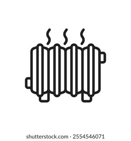 Winter Heater Outline Icon Vector Illustration