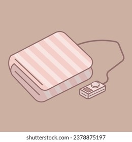 Winter heating electric blanket illustration