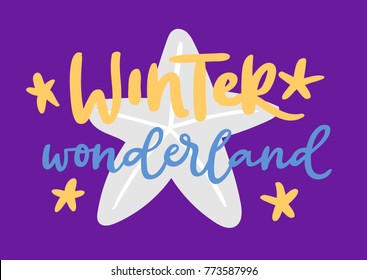 Winter Hello logo vector badge text letters motivation welcome wintertime phrases and quotes illustration lettering
