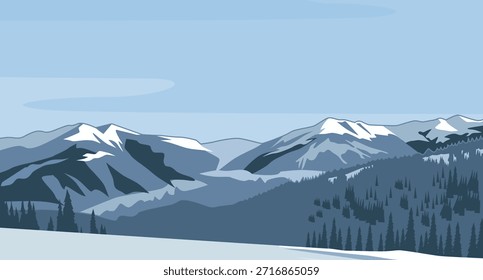 Arte de design de paisagem florestal das Highlands de inverno