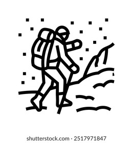 winter hike winter line icon vector. winter hike winter sign. isolated contour symbol black illustration