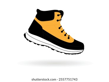 Winter Hiking Boot. Clothes and seasonal clothing accessories vector illustration