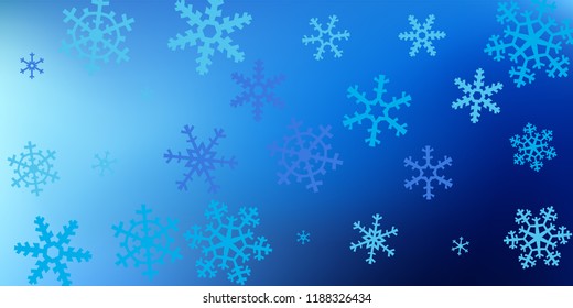 Winter Holiday Background with Falling Snowflakes.