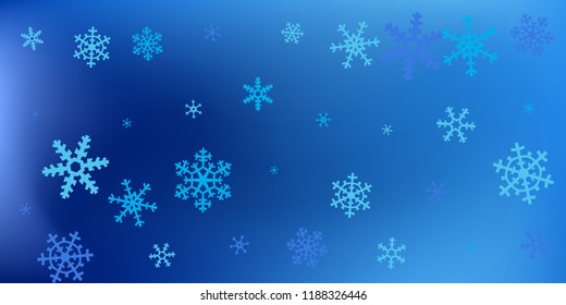 Winter Holiday Background with Falling Snowflakes.