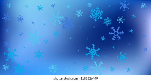 Winter Holiday Background with Falling Snowflakes.