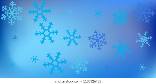 Winter Holiday Background with Falling Snowflakes.
