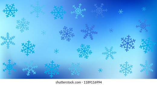 Winter Holiday Background with Falling Snowflakes.