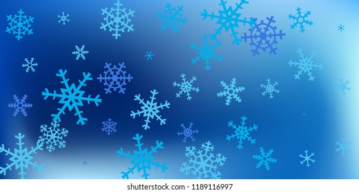 Winter Holiday Background with Falling Snowflakes.