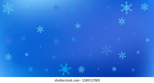 Winter Holiday Background with Falling Snowflakes.
