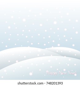 Winter holiday background on New Year and Christmas Snowdrifts, snowflakes Winter landscape Gift wrapping and background for greeting cards on New Year and Christmas heder Vector