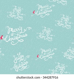 Winter holiday background seamless pattern.  Vector illustration. EPS 8 file