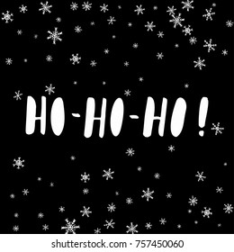Winter holiday background. Xmas postcard. Merry christmas lettering design set. Snowflake design background.