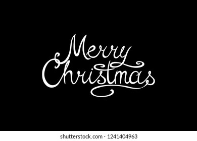 Winter holiday black simple background. Merry Christmas vector greeting card with calligraphy lettering, also you can use like poster, postcard, banner or any type of decoration for your design