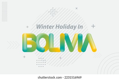 Winter Holiday in Bolivia. Creative Typography with 3d Blend effect