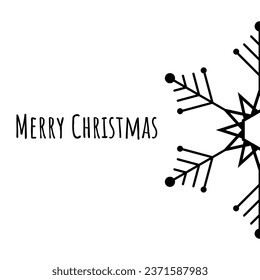 Winter holiday card. Merry Christmas card with snowflakes. Xmas greeting or invitation quote cards. Isolated vector icon