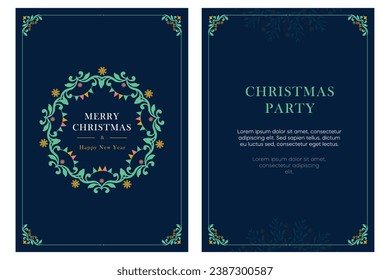 Winter Holiday cards. Christmas templates. Universal ornate floral decorative frames with copy space, Christmas Tree