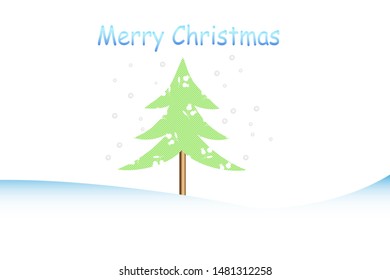 Winter Holiday cartoon pattern. Christmas tree  illustration isolated on white background. Merry Christmas and New year Vector. Template design for invitation, poster, card. 