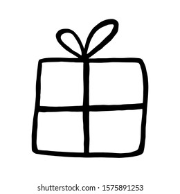 Winter holiday cartoon pattern with 
present. Christmas illustration isolated on white background. Merry Christmas and New year Vector. Template design for invitation, poster, card. 