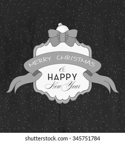 Winter Holiday Christmas And New Year Background With Title Inscription And Snow