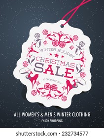 Winter Holiday Christmas Sale Tag