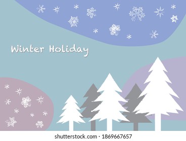 Winter Holiday concept. winter greeting card vector illustration.