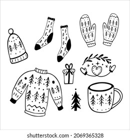 Winter holiday cozy elements pack