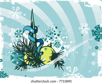 Winter holiday decoration background with ..., vector illustration.