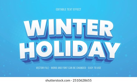 Winter holiday editable text effect, merry christmas text style effect