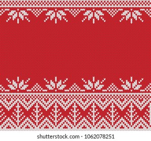 Winter Holiday Fair Isle Seamless Knitted Pattern with a Christmas Trees