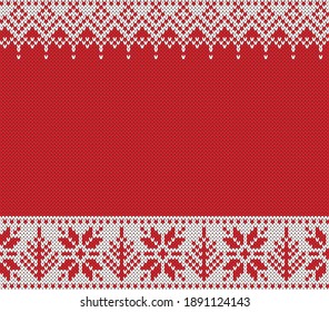 Winter Holiday Fair Isle Seamless Knitted Pattern with a Christmas Trees