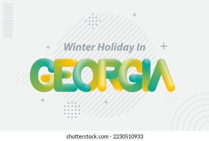 Winter Holiday in Georgia. Creative Typography with 3d Blend effect