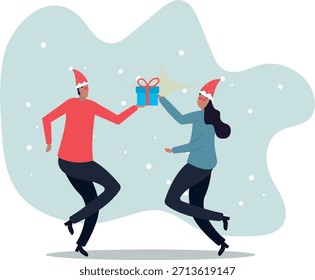 Conceito de presente de feriado de inverno de relacionamentos e amor.