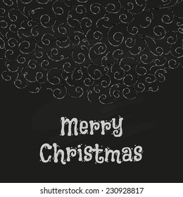 Winter holiday hand drawn design on chalkboard