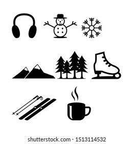Winter holiday icons set. New Year celebration outline collection. winter elements. Vector simple flat linear design. Modern trendy illustration. Symbols. Winter season set