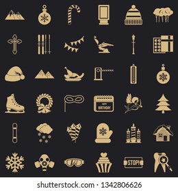 Winter holiday icons set. Simple style of 36 winter holiday vector icons for web for any design