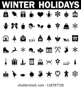 Winter Holiday Icons,  Vector