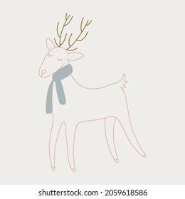 winter holiday illustration with deer image. ideal for printing invitations and cards. new year or christmas party