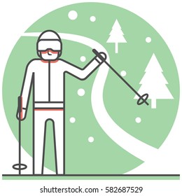 Winter Holiday - Infographic Icon Elements from Christmas and New Year Set. Flat Thin Line Icon Pictogram for Website and Mobile Application Graphics.