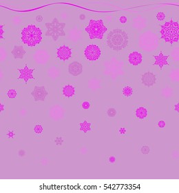 Winter Holiday Knitted Pattern with Circles, Dots and Snowflakes On a neutral Background. Seamless vector background.