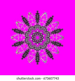 Winter Holiday Knitted Pattern with Circles, Dots and Snowflakes On a colorful background. Ornamental vector background.