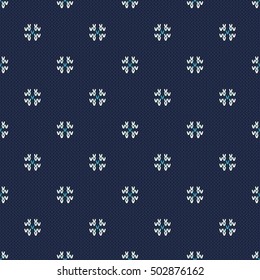Winter Holiday Knitted Pattern with Snowflakes. Knitting Sweater Design.
Seamless Christmas and New Year Background