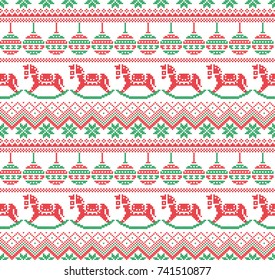 Winter Holiday Knitting Pattern with a Christmas Trees. Christmas Knitting Sweater Design. Wool Knitted Texture 2018