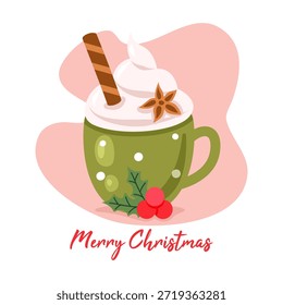 Taza de vacaciones de invierno con dulces