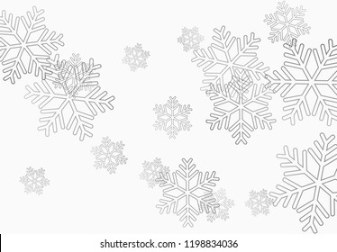Winter holiday pattern with black snowflakes background.