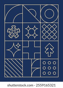 winter holiday pattern gold outline