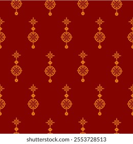 Winter Holiday Pixel Pattern. Traditional Christmas Star Ornament. Scheme for Knitted Sweater Pattern Design. Seamless Vector Background.