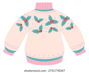Winter holiday pullover cartoon icon. Retro fashion