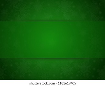 Winter holiday rectangle frame style with fall shining snow. Falling green snow with winter sky. Merry Christmas, New Year background, banner, poster, card. Vector frames snowflakes illustration.