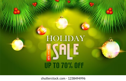 Winter holiday sale. Advertising poster for the store