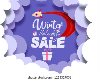 Winter holiday sale, merry christmas